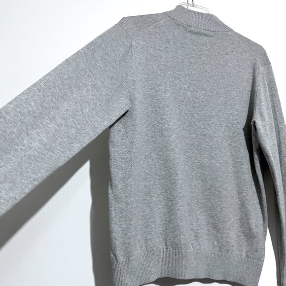 Michael Kors Gray Lightweight Cotton Half Zip Pullover Sweater - Picture 4 of 12